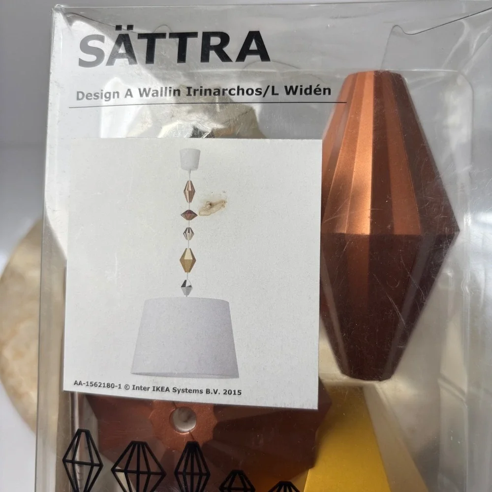 SET OF 2 IKEA SATTRA‎ Pendant Lamp Decoration Gold Copper Silver 702.979.79 NEW